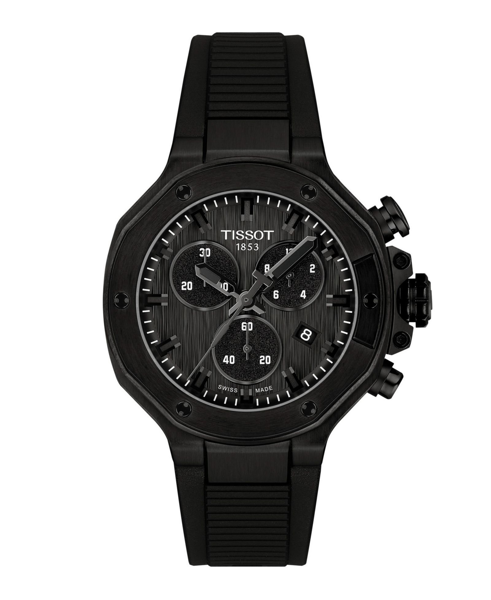 Tissot Унисекс наручные часы Black Silicone Bracelet, 38mm