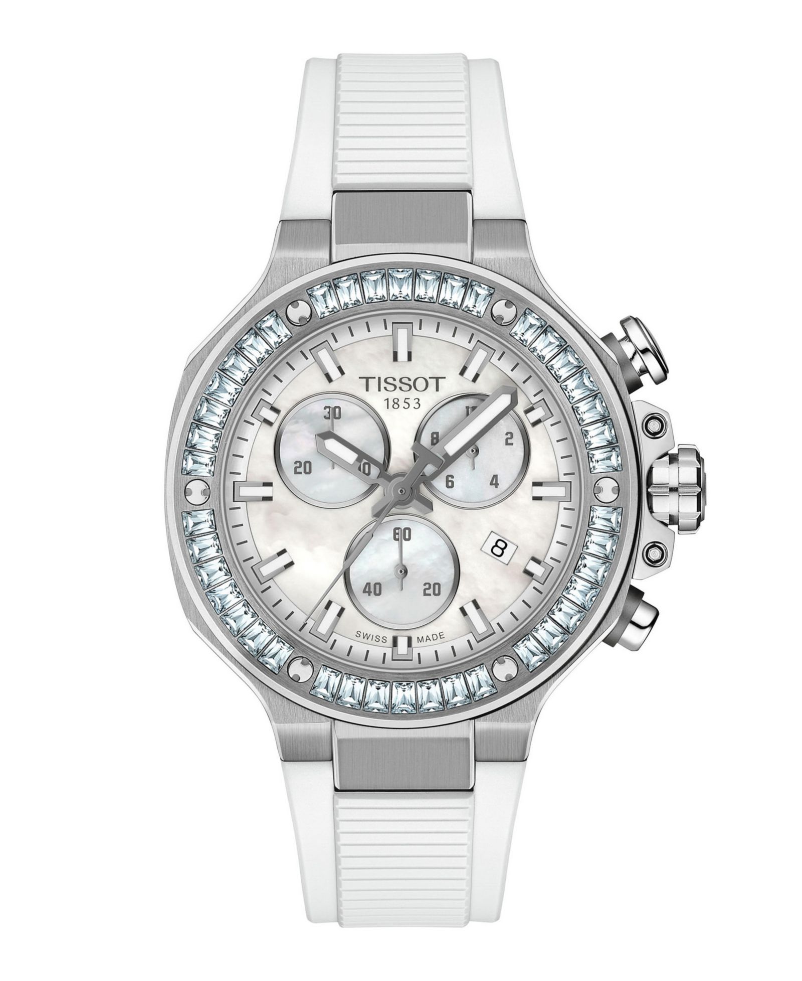 Tissot Unisex White Silicone Bracelet Watch, 38mm
