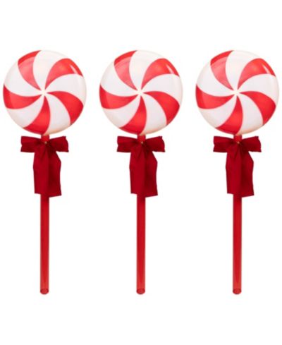 Набор уличных садовых маркеров Northlight Peppermint Candy, 3 шт