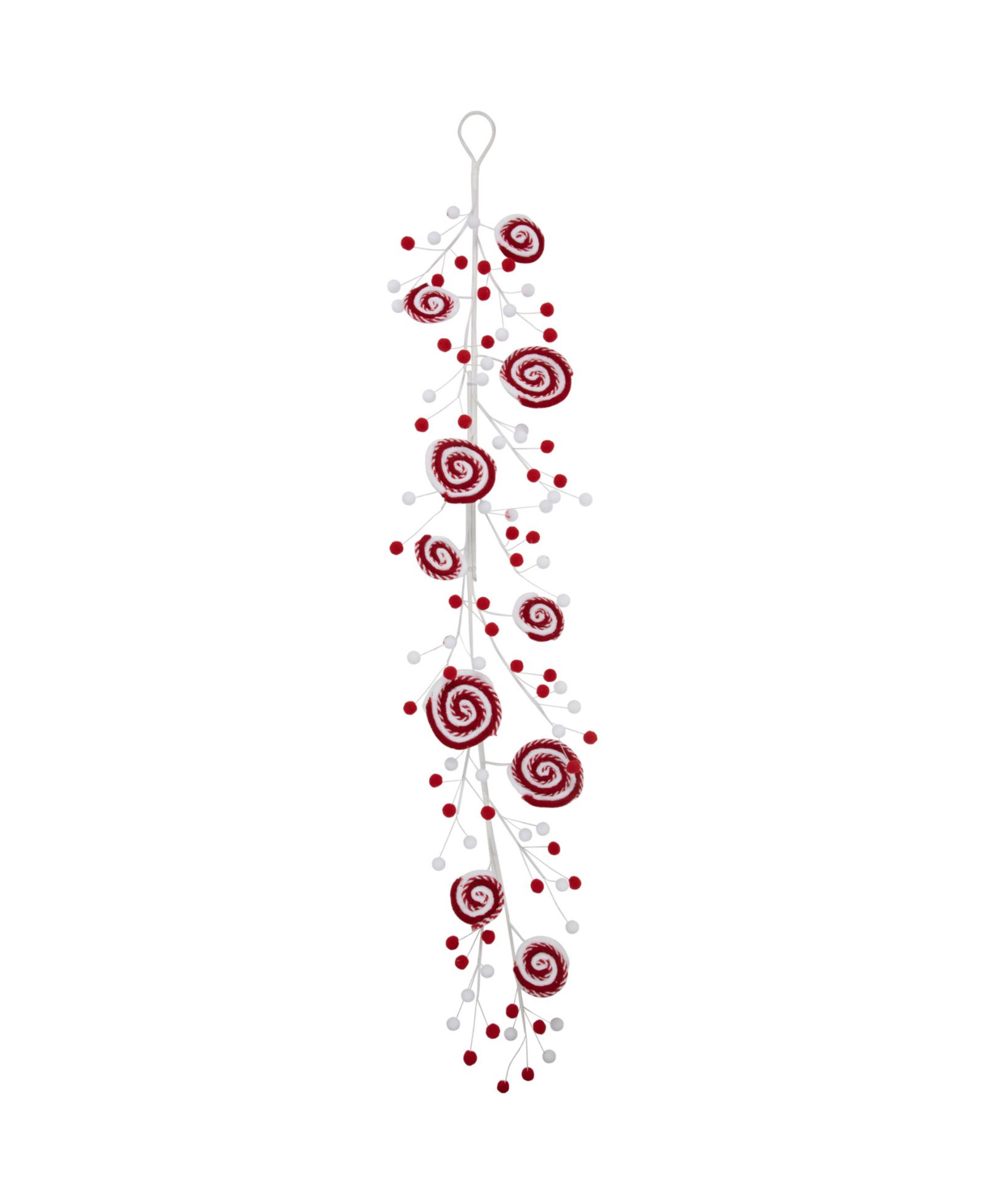 Рождественская гирлянда Northlight Candy Cane Swirls and Pom Poms 30"