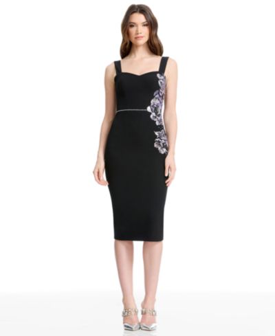 Dress the Population Women's Sweetheart Neck Midi Dress