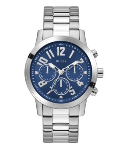 GUESS Мужские аналоговые часы Silver-Tone, 44mm