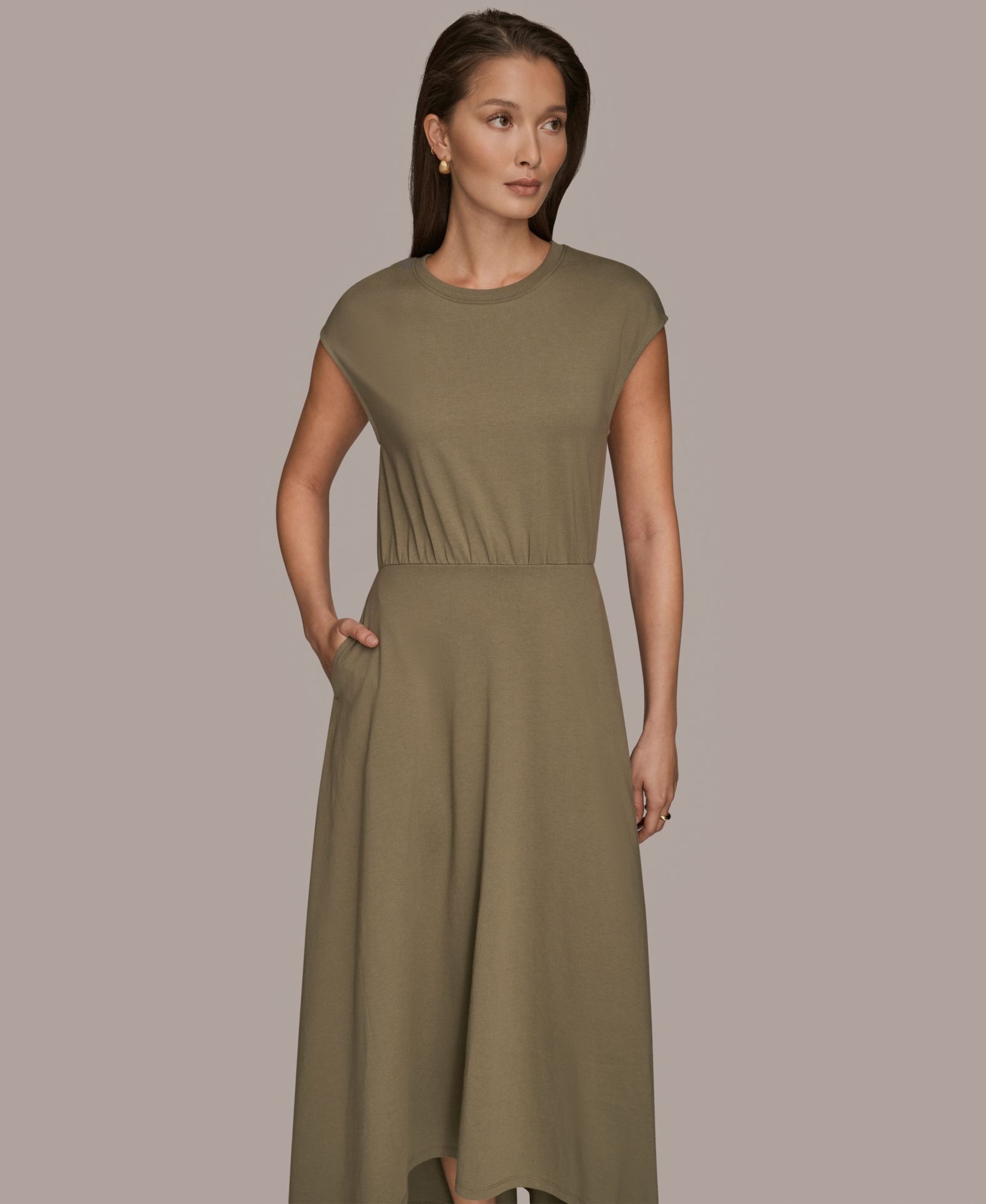 Donna Karan Weekend женское платье из хлопкового джерси с коротким рукавом