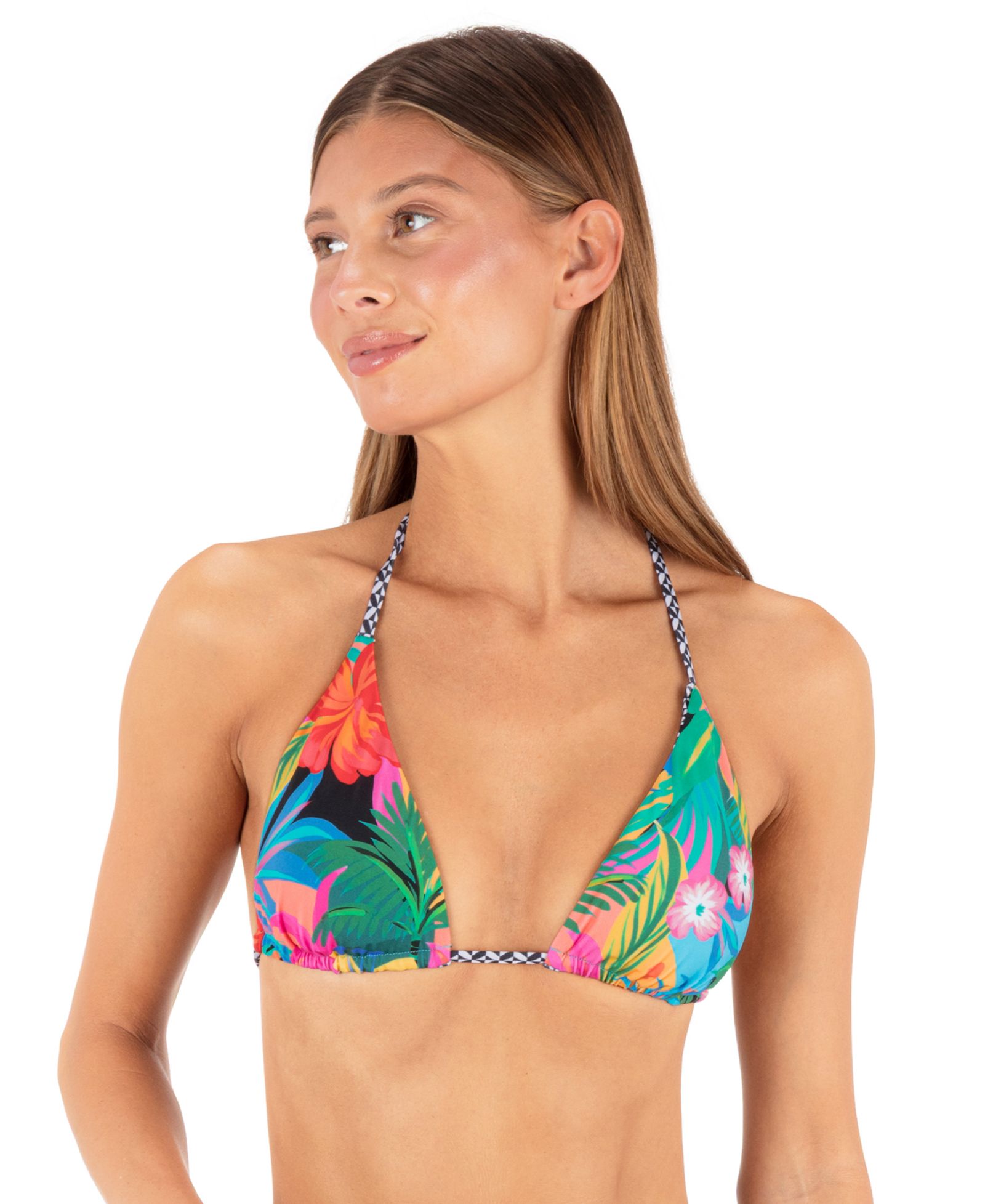 Hurley Women's Pacific Night Tie Tri Swim Bikini Top