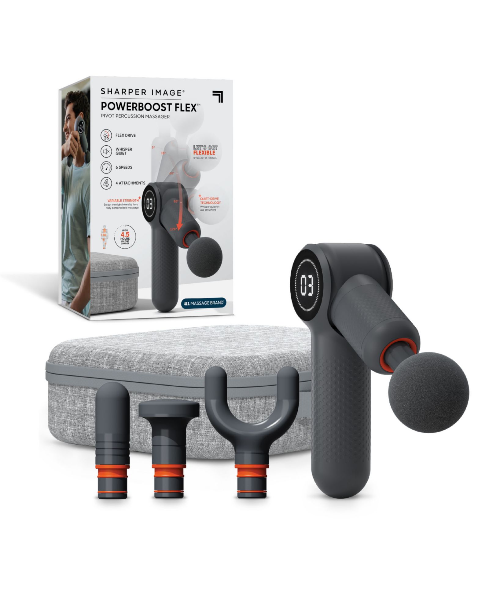 Sharper Image Перкуссионный массажер Powerboost Flex Pivot