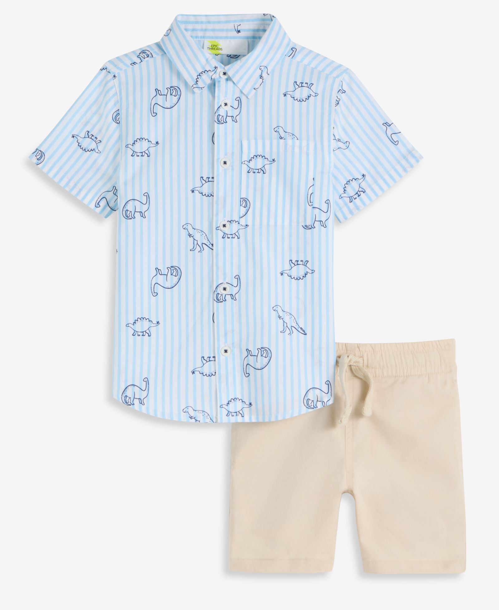 Комплект из 2 предметов Epic Threads для малышей (12M-5T) Cotton Printed Shirt & Shorts, Macy's Exclusive