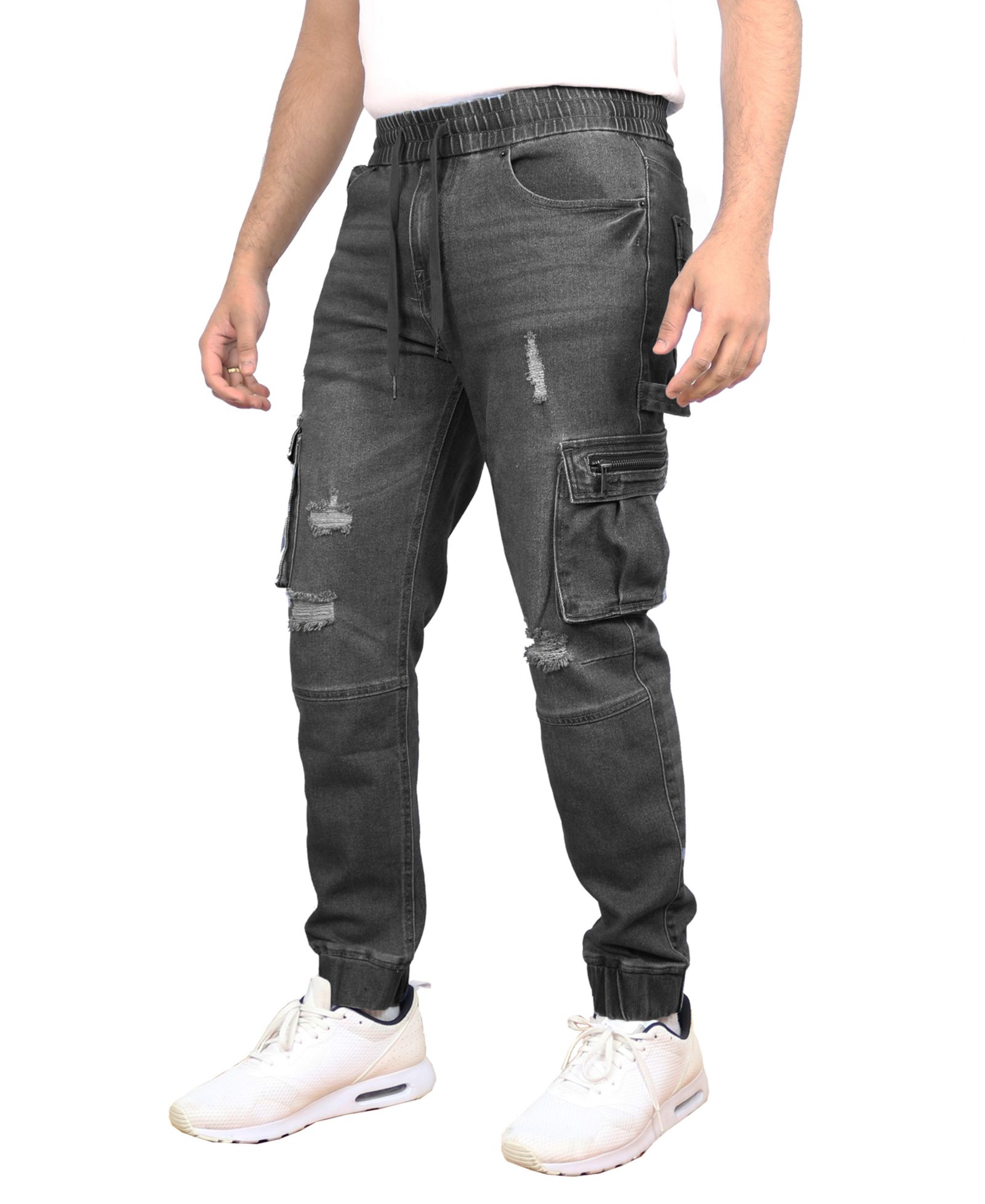 Blue Ice Men's Stretch Cargo Carpenter Jogger Slim-Fit Jeans