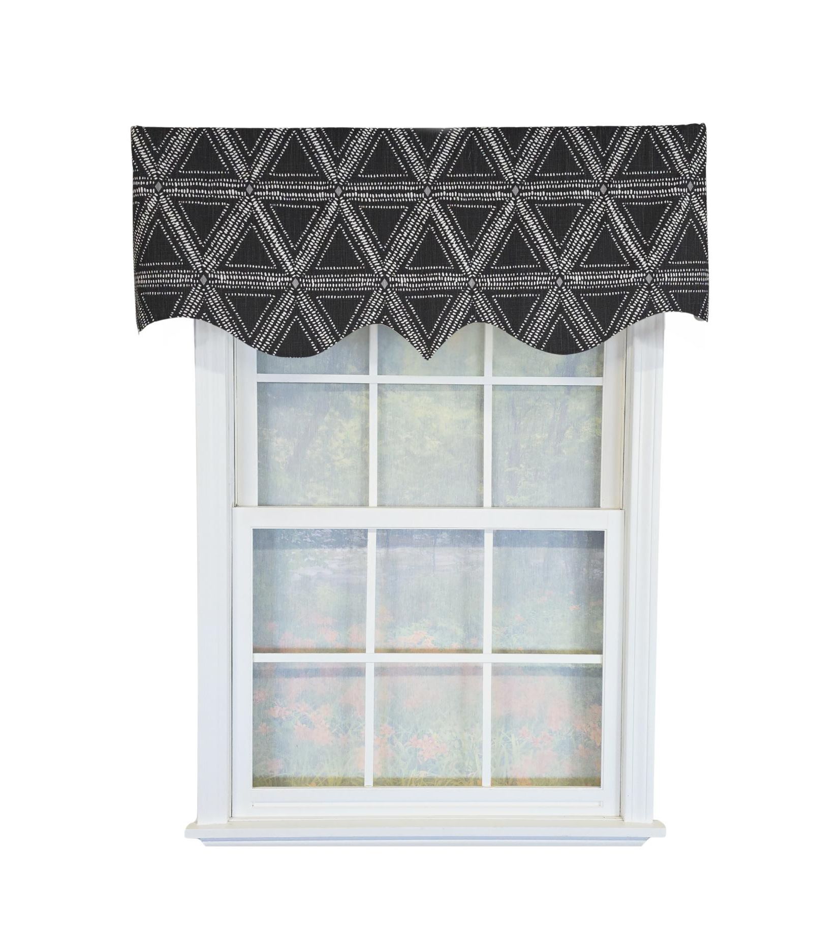 RLF Home 100% Cotton Zircon Regal With Poly/Cotton Ivory lining Rod Pocket Valance 50" x 16" Silver