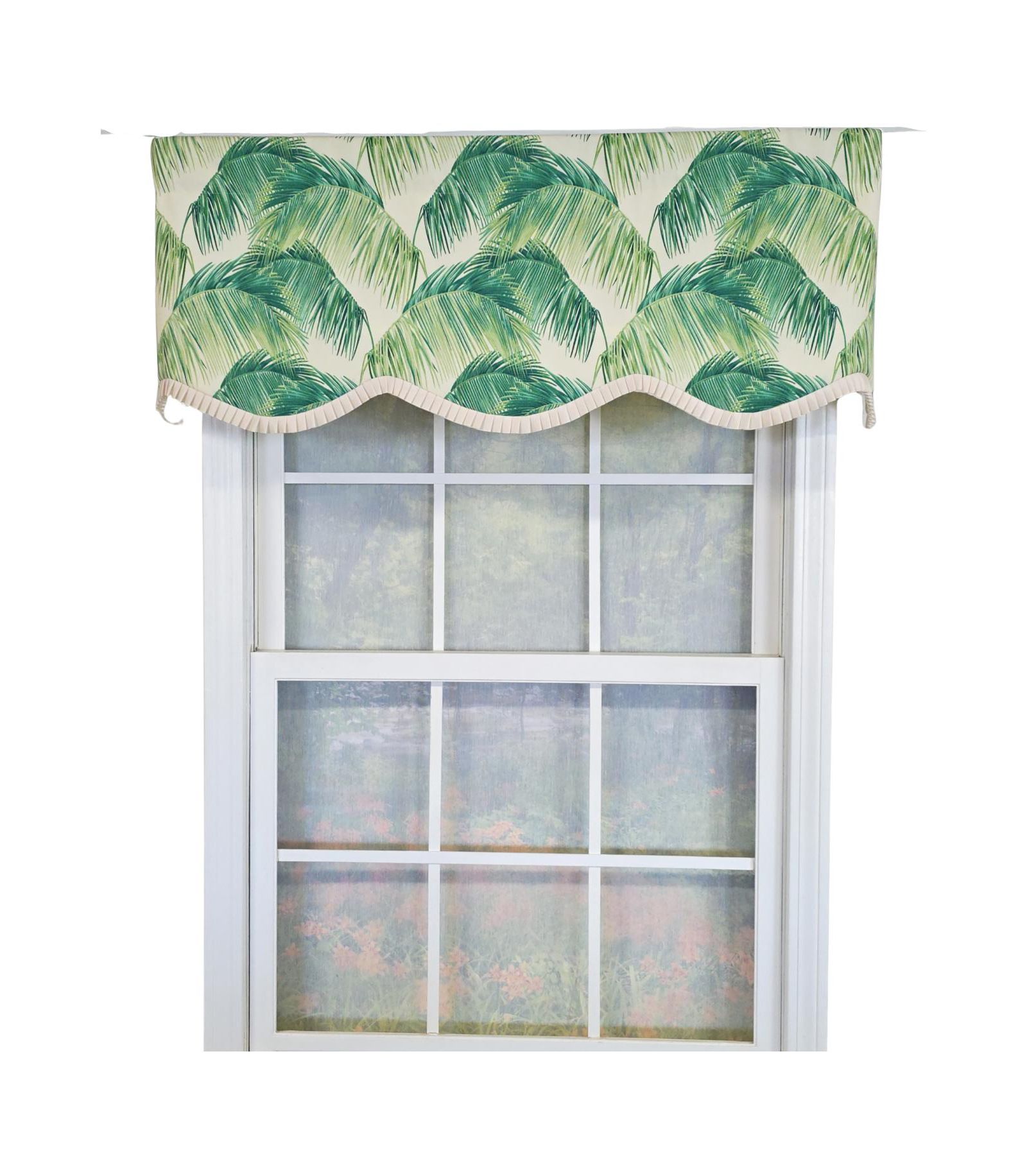 RLF Home 100% Cotton Tortola Provance Fully lined Windows Rod Pocket Valance