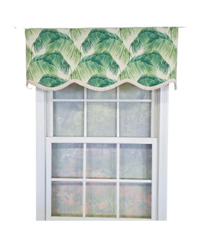 RLF Home 100% Cotton Tortola Provance Fully lined Windows Rod Pocket Valance