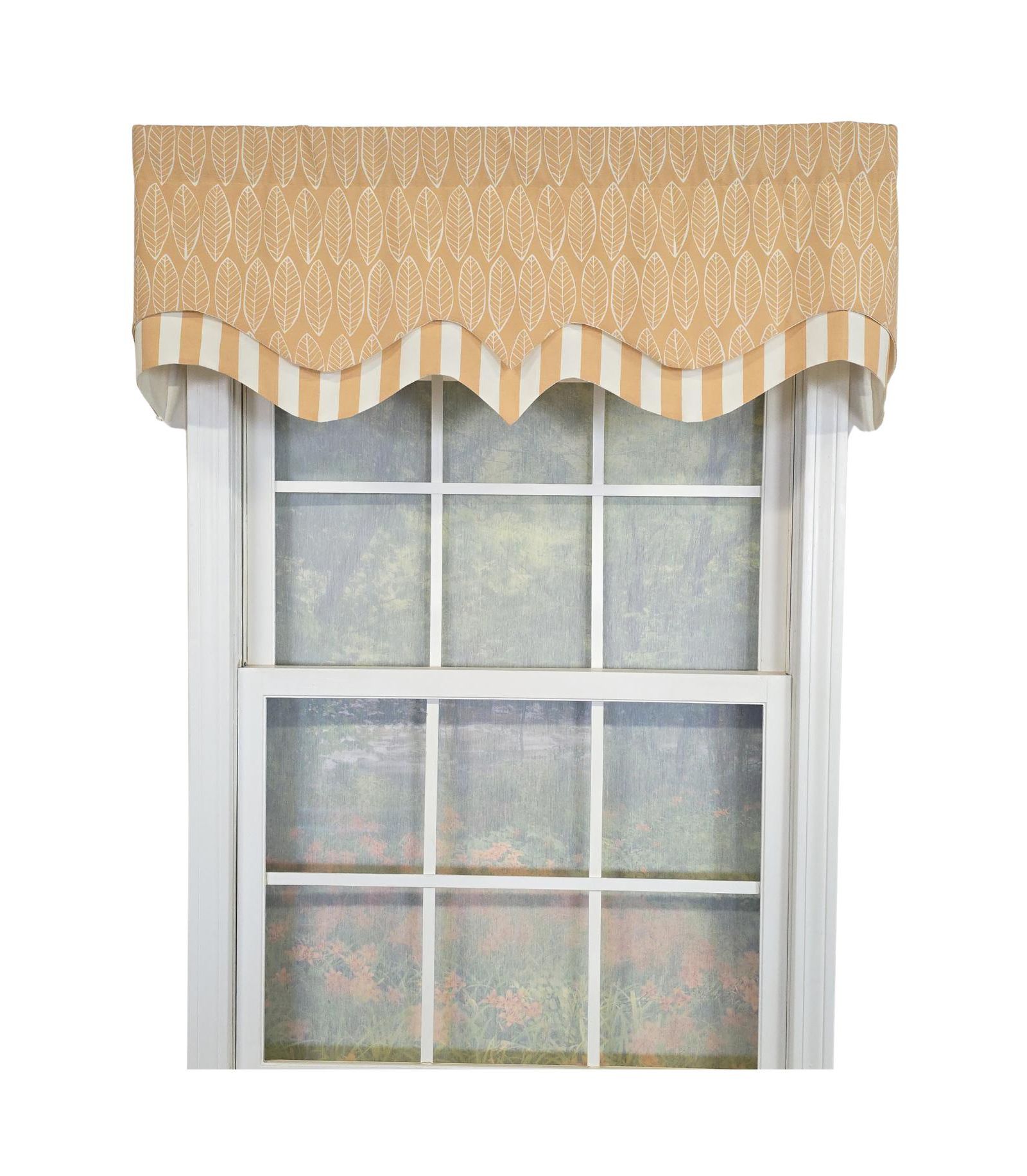 RLF Home 100% Cotton Fall D-Regal Fully lined Windows Rod Pocket Valance 50" x 17