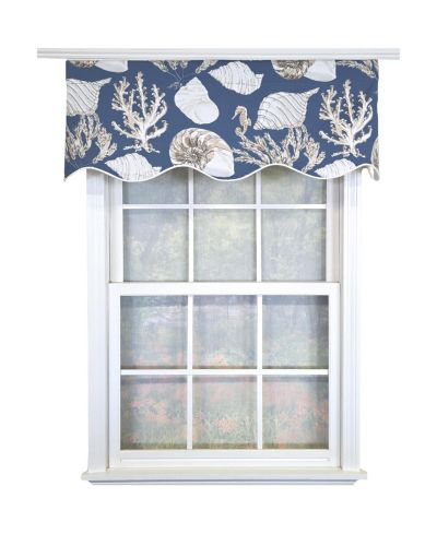 RLF Home занавеска Seascape Provance из 100% хлопка с подкладкой 50" x 15" синяя