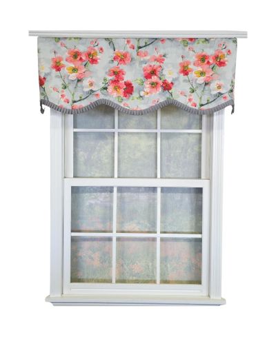 RLF Home 100% Cotton Prosperity Provance  Fully lined Windows Rod Pocket Valance 50" x 15"  Gray