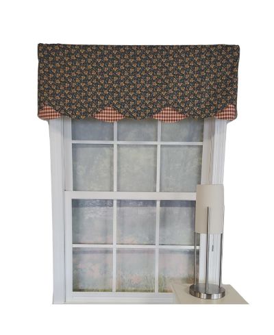 RLF Home 3" Rod Pocket High Quality Fabric Andover Petticoat Valance for Windows 50" x 15" Navy