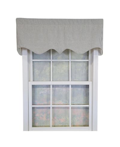RLF Home 100% Cotton Seersucker Regal With Poly/Cotton Ivory lining Rod Pocket Valance 50" x 16" Black