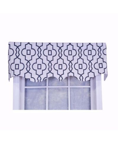 RLF Home Modern Design Classic Crusade Regal Style Window Valance  50" x 17" Light Navy