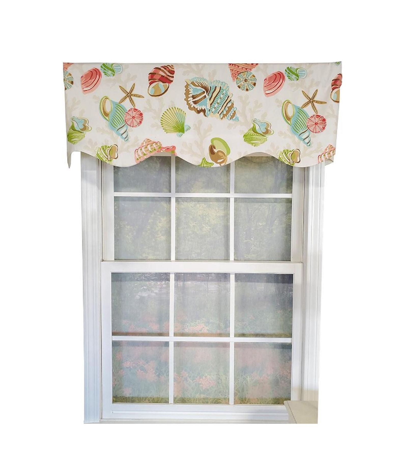 RLF Home Bay Beach Provance 3" Rod Pocket Lining Luxurious and Elegant Window Treatment Valance 50" x 15" Multi