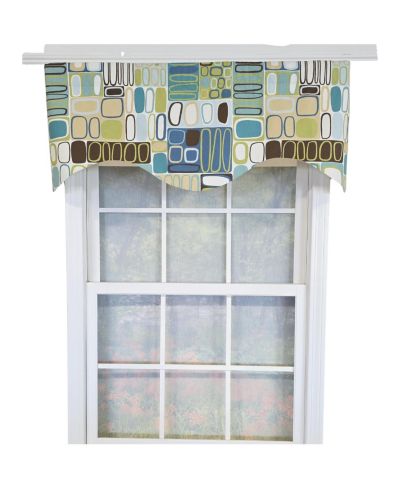 RLF Home Mesmerize Cornice Valance - 100% Cotton with Ivory Lining 50" x 17"  Green