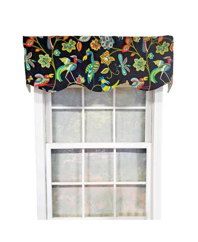 RLF Home Locos Birds Provance 3" Rod Pocket Lining Luxurious and Elegant Window Treatment Valance.