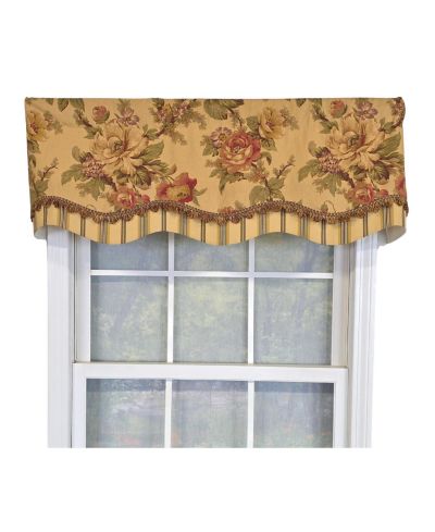 RLF Home 100% Cotton Dewsbury Glory Fully lined Windows Rod Pocket Valance 50" x 16"