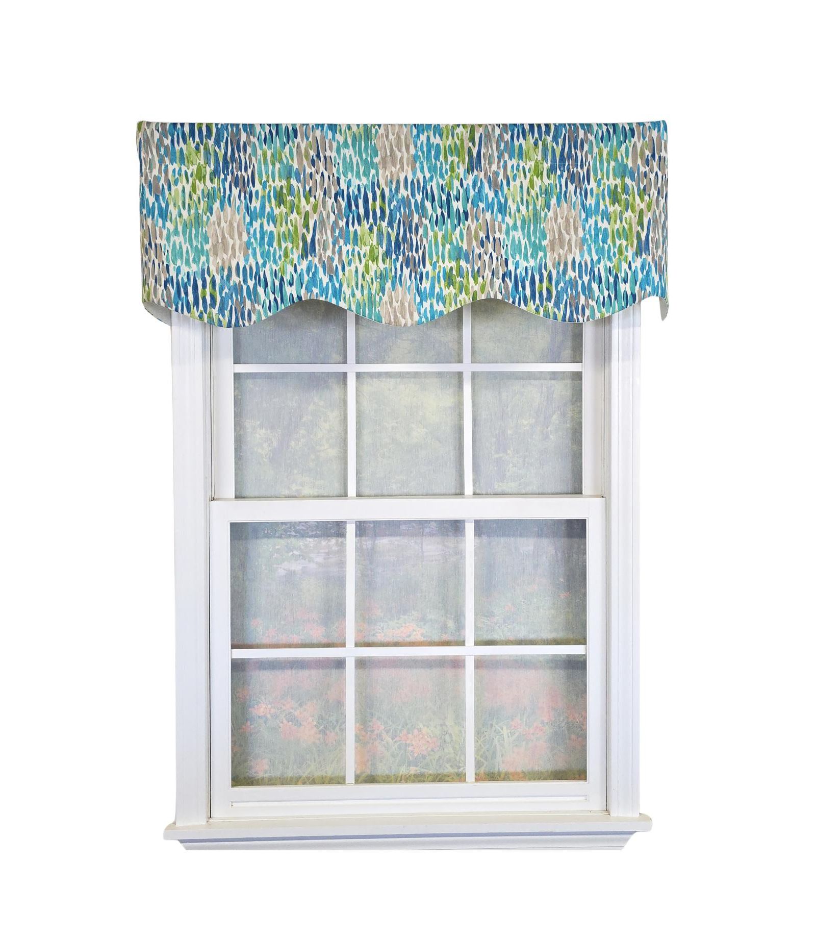 RLF Home 100% Cotton Dazzle Provance With Poly/Cotton Ivory lining Rod Pocket Valance 50" x 17"