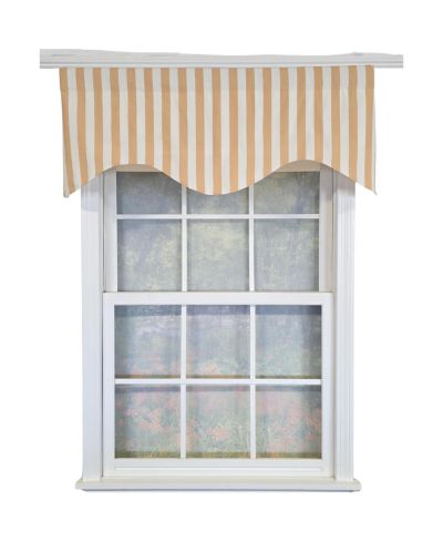 RLF Home декоративная занавеска Playa Stripe Cornice Traditional Tan 100% Cotton Lined 50" x 17" Tan
