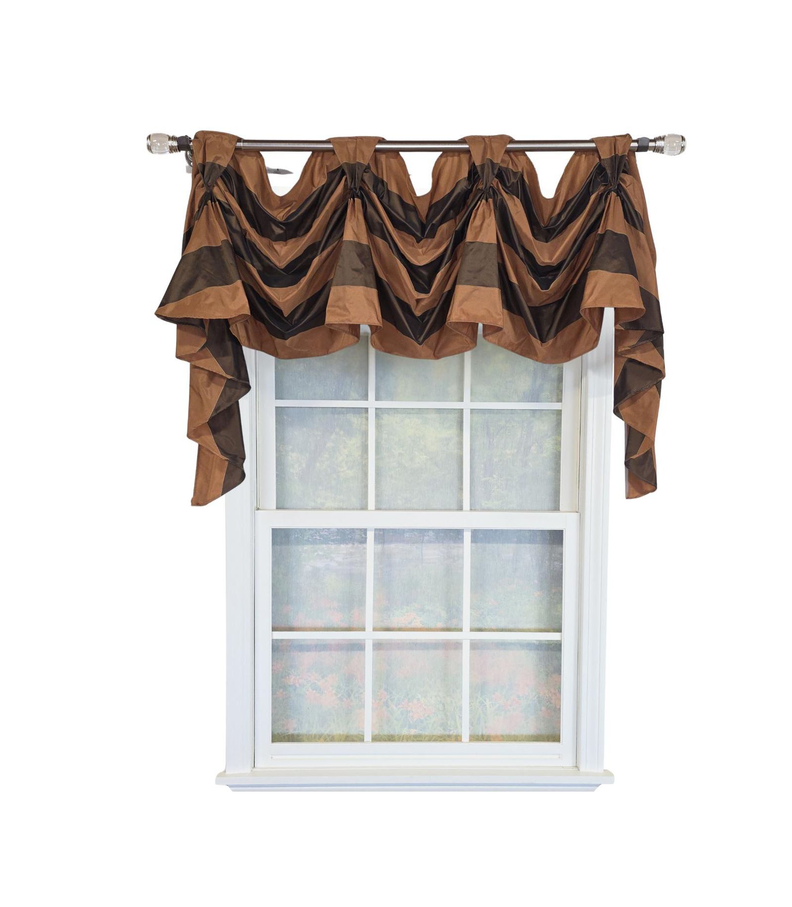 RLF Home 100% PolyesterPascal 3-S Victory Swag Unlined Windows Tab Top Valance 60" x 25"