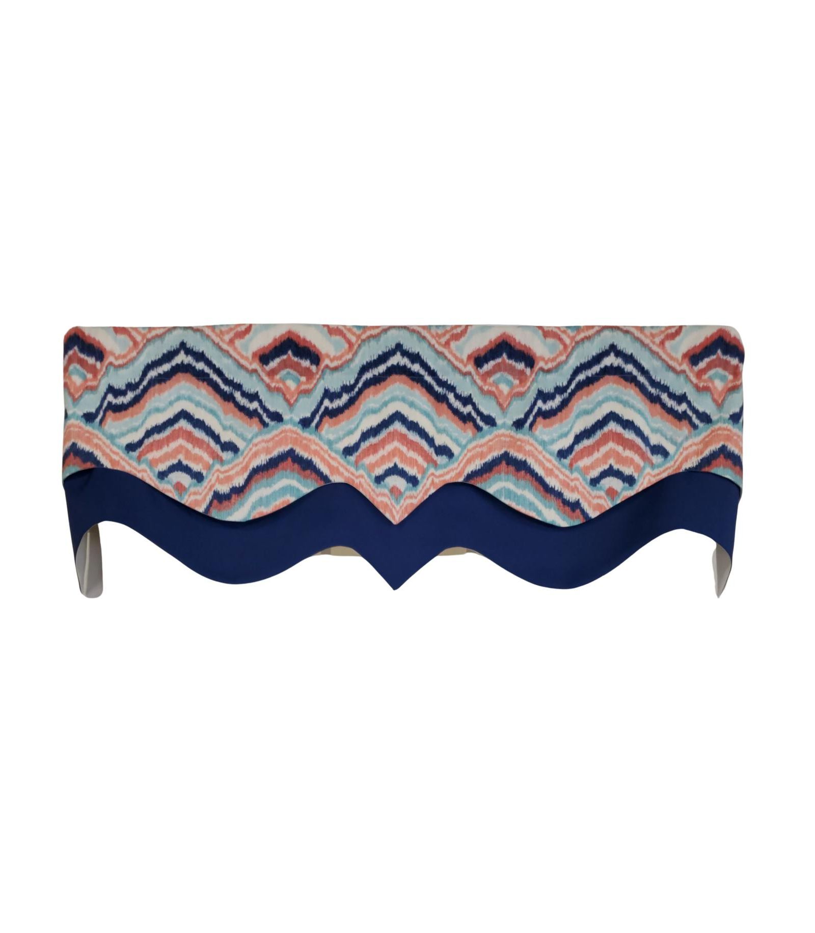 Занавеска RLF Home 3" Rod Pocket Fabric Frequency D-Regal Valance Navy 50" x 17"