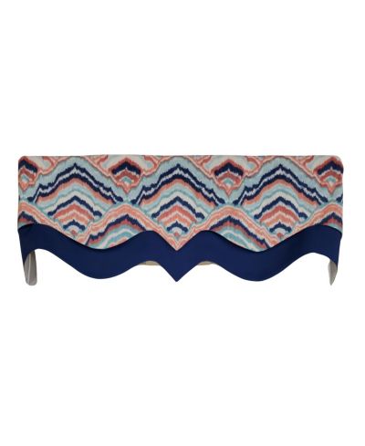 Занавеска RLF Home 3" Rod Pocket Fabric Frequency D-Regal Valance Navy 50" x 17"