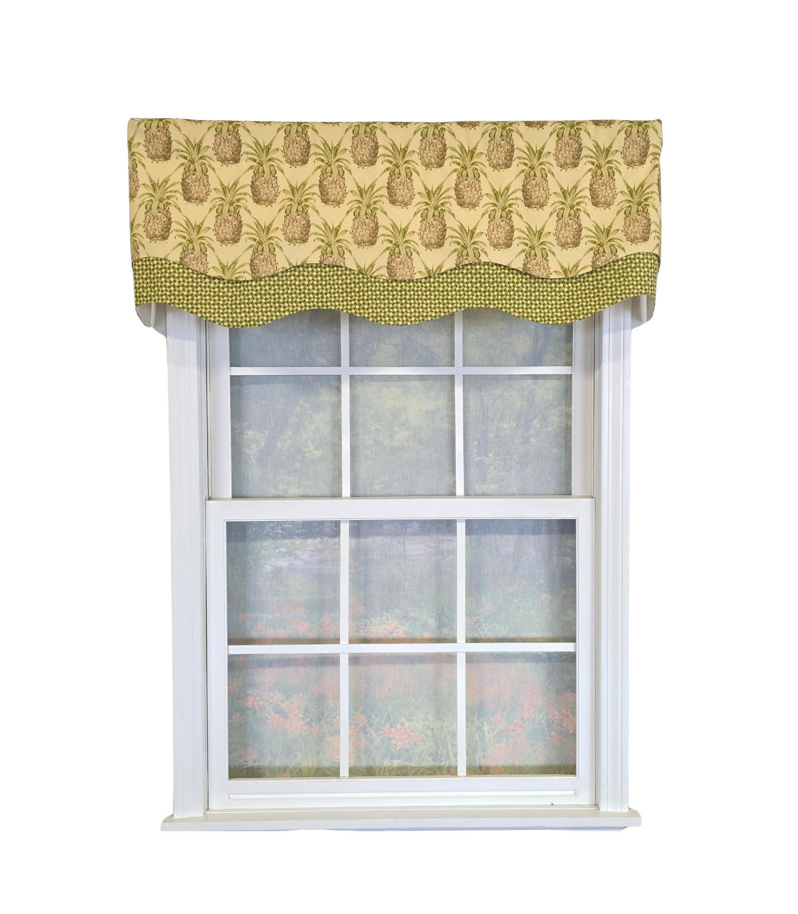 RLF Home 100% Cotton Kingston Glory Fully lined Windows Rod Pocket Valance 50" x 16" Yellow