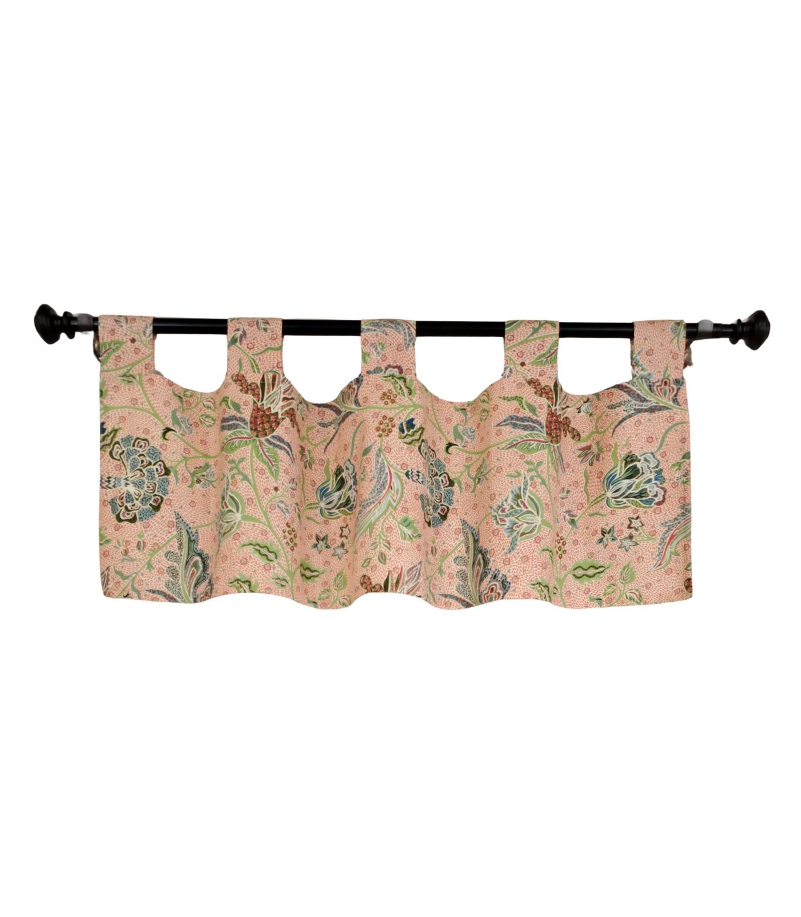 Занавеска RLF Home 4" Top Tab Fabric Valance Rose