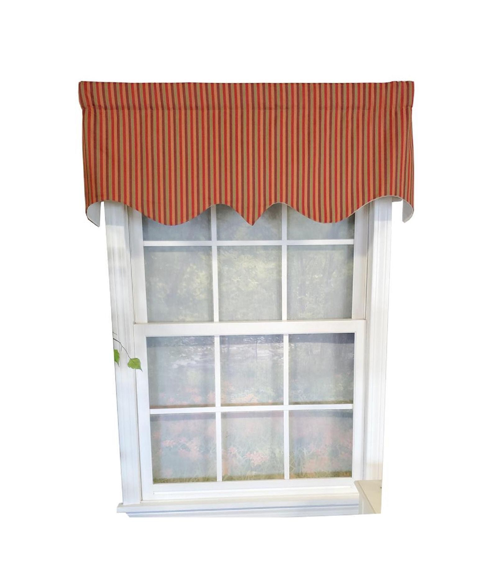 RLF Home Roman Stripe Regal 3" Rod Pocket Lining Luxurious and Elegant Window Treatment Valance 50" x 17"