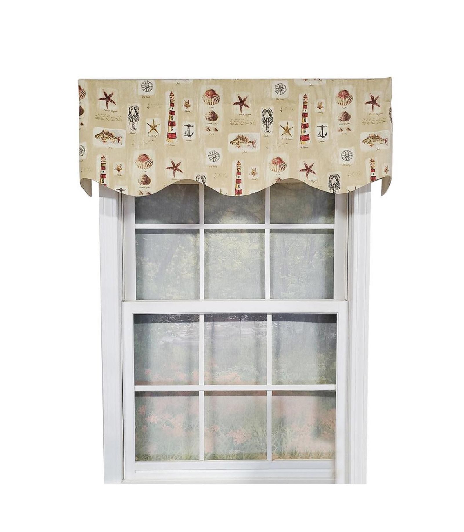 RLF Home Harbor Provance 3" Rod Pocket Lining Luxurious and Elegant Window Treatment Valance 50" x 15" Beige