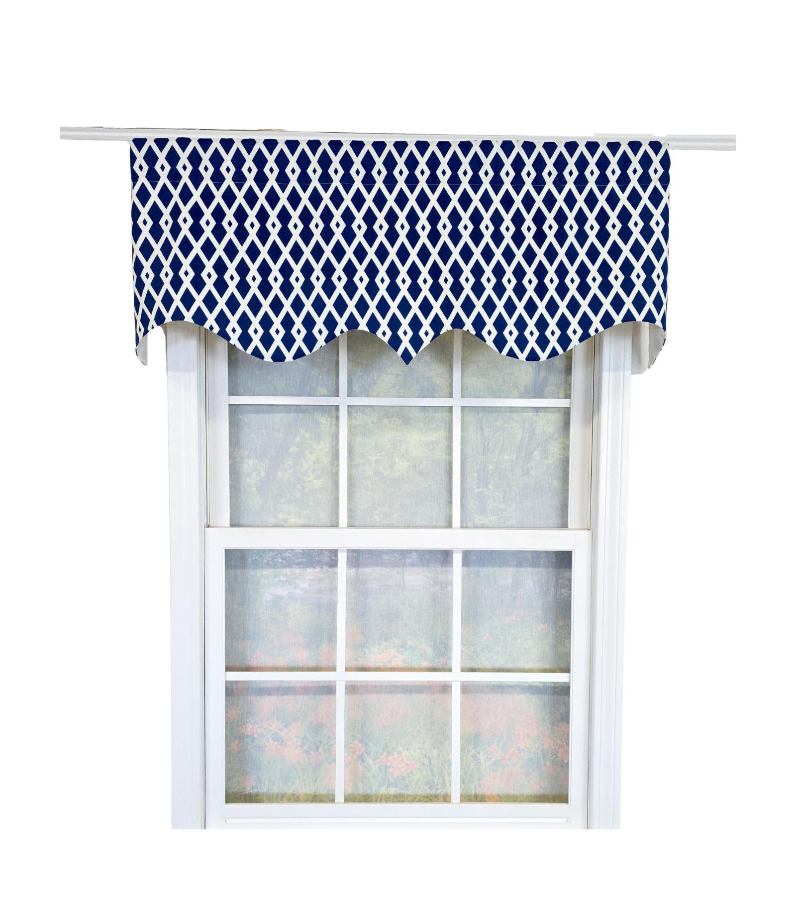 RLF Home 100% Cotton Jewel Regal  Fully lined Windows Rod Pocket Valance 50" x 17"