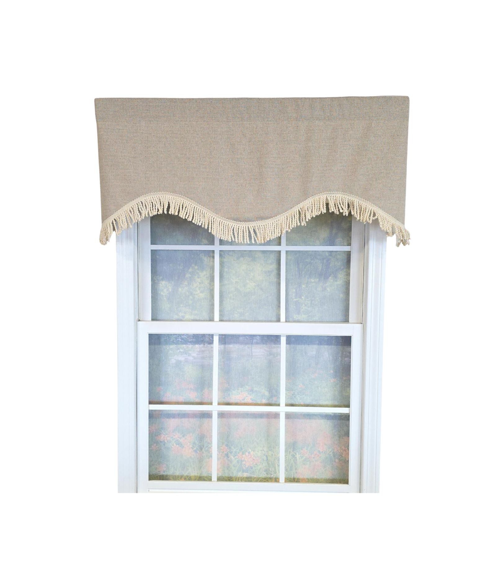 RLF Home 100% Cotton Denton Cornice  Fully lined Windows Rod Pocket Valance 50" x 17"