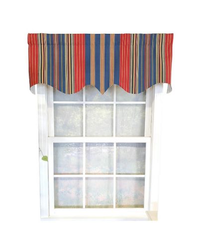 RLF Home Sailor Stripe Regal 3" Rod Pocket Lining Luxurious and Elegant Window Treatment Valance