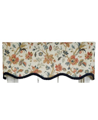 RLF Home Giana Ruffled Provance 100% Cotton 3" Rod Pocket Window Valance 50"x15" Americana