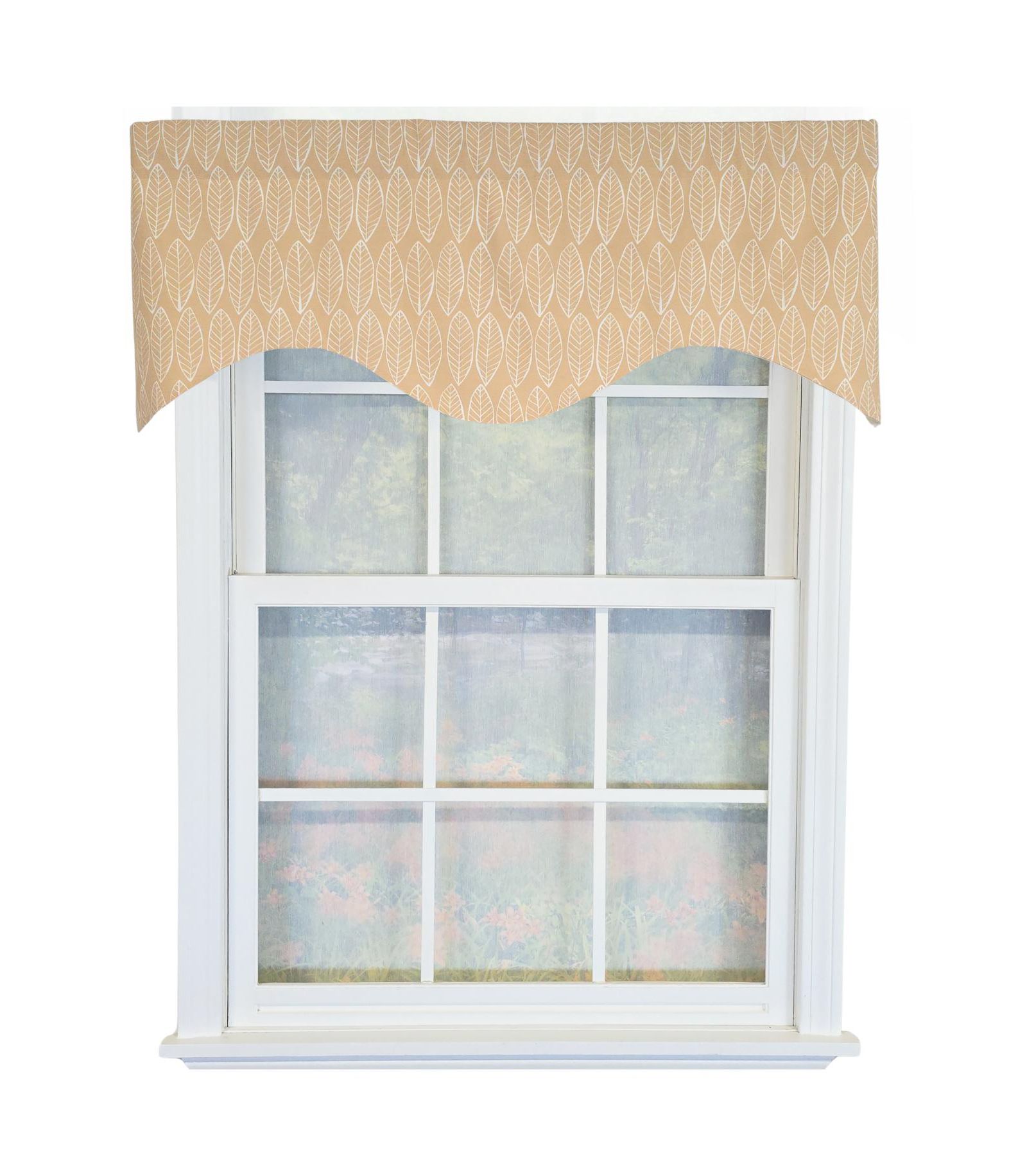 Декоративная занавеска RLF Home Fall Cornice Valance - 100% хлопок с айвори подкладкой 50" x 17" Tan