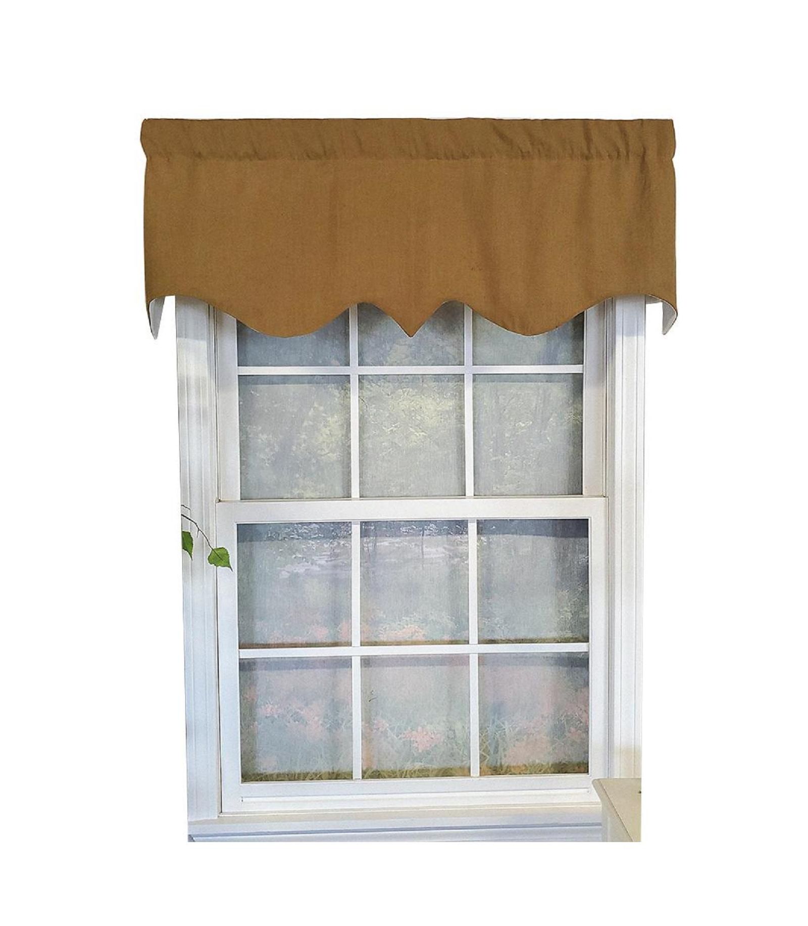 RLF Home Linen Slub Regal 3" Rod Pocket Lining Luxurious and Elegant Window Treatment Valance 50" x 17"