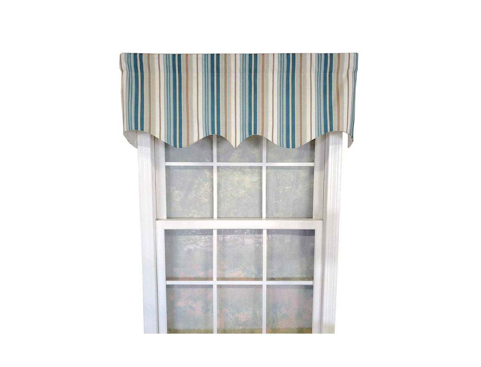 Занавеска RLF Home Elisa Stripe Regal 100% Cotton, Blue, 50" x 17"