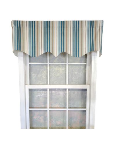 Занавеска RLF Home Elisa Stripe Regal 100% Cotton, Blue, 50" x 17"