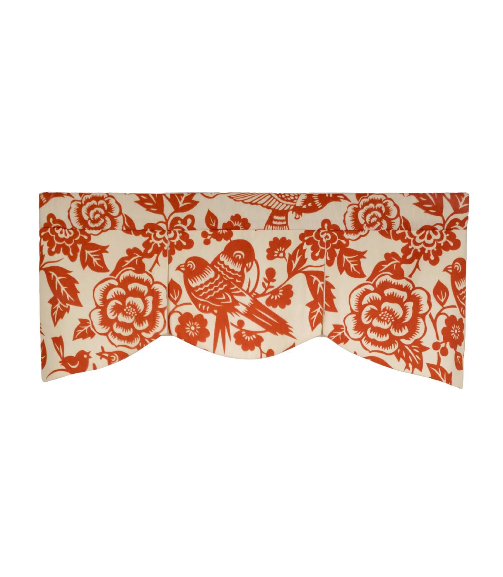 RLF Home 3" Rod Pocket High Quality Fabric Love Bird Mandy Valance for Windows 50" x 17" Orange