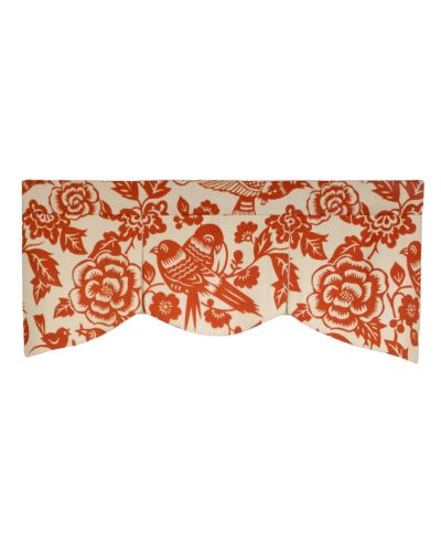 RLF Home 3" Rod Pocket High Quality Fabric Love Bird Mandy Valance for Windows 50" x 17" Orange