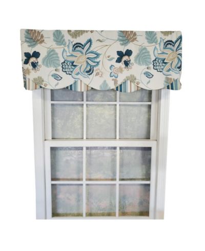 RLF Home Samanta 100% Cotton Luxurious Lining Stripe Rod Pocket Petticoat Valance