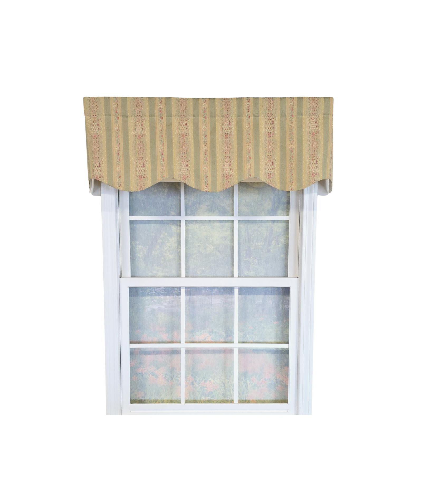 RLF Home 100% Cotton Kuriyama Provance  Fully lined Windows Rod Pocket Valance 50" x 15"  Beige