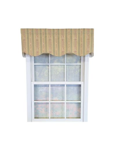RLF Home 100% Cotton Kuriyama Provance  Fully lined Windows Rod Pocket Valance 50" x 15"  Beige