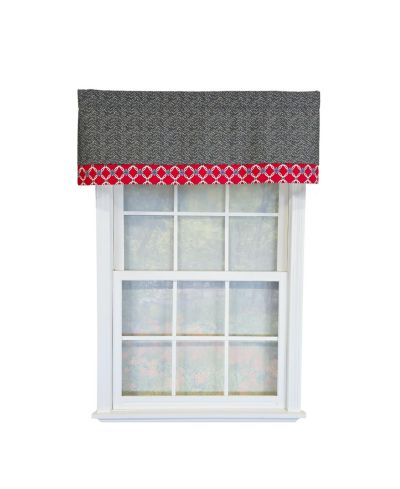 RLF Home 100% Cotton Brazil Banded  Fully lined Windows Rod Pocket Valance 50" x 16"  Red