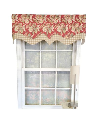 RLF Home декоративная занавеска Basili D-Regal для окон, 50" x 17", красная
