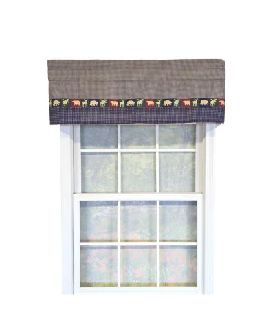 RLF Home 100% Cotton Cabin Tailored  Fully lined Windows Rod Pocket Valance 50" x 15"  Blue