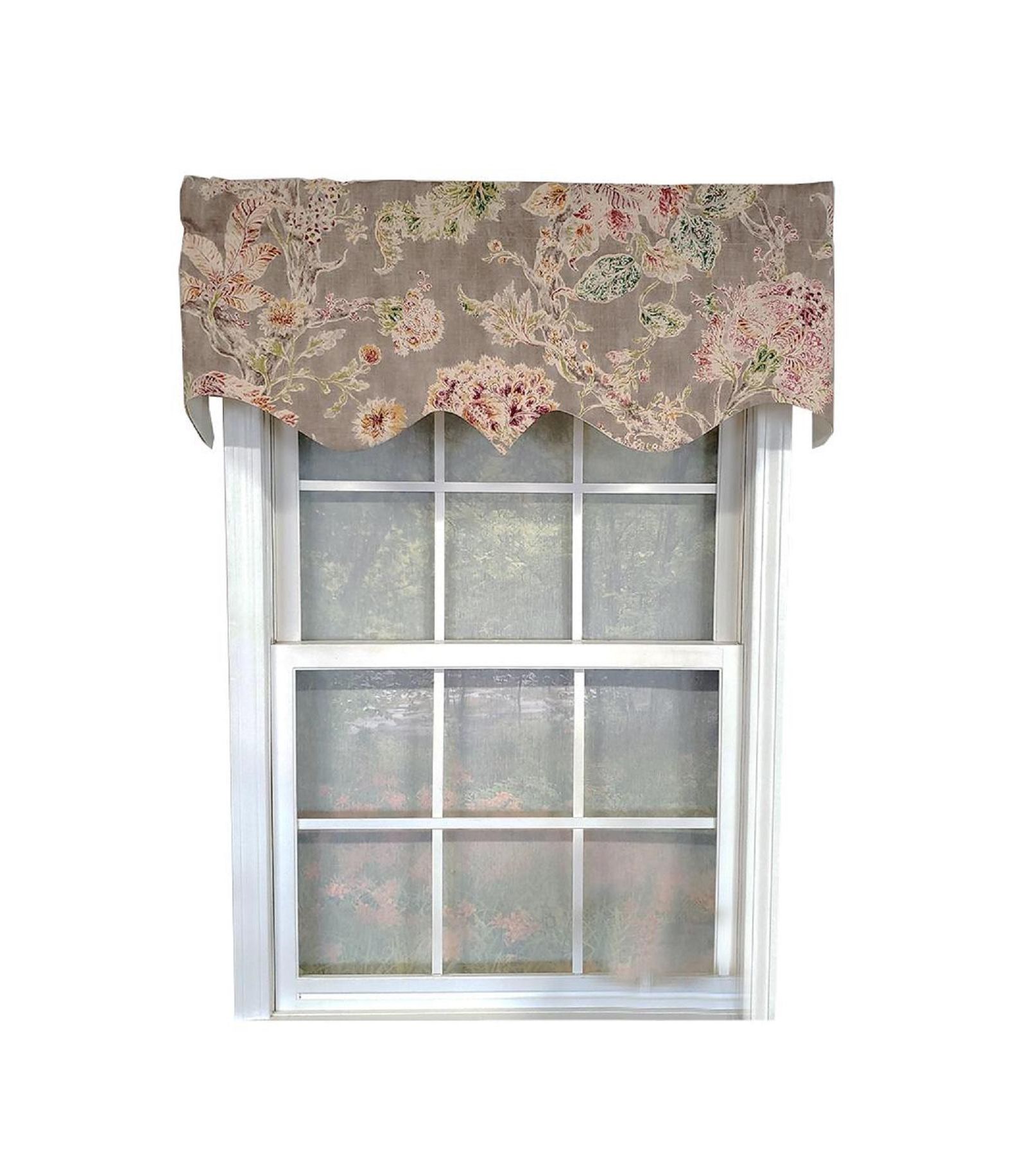RLF Home Monte Cristo Regal Lined 3" Rod Pocket 100% Cotton Window Valance 50" x 17" Gray